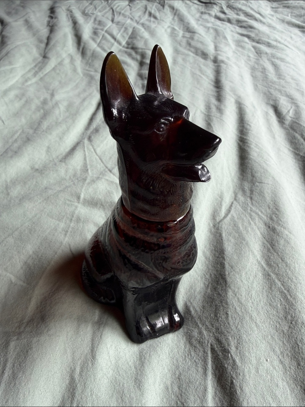 Avon Brown Glass German Shepherd Figurine